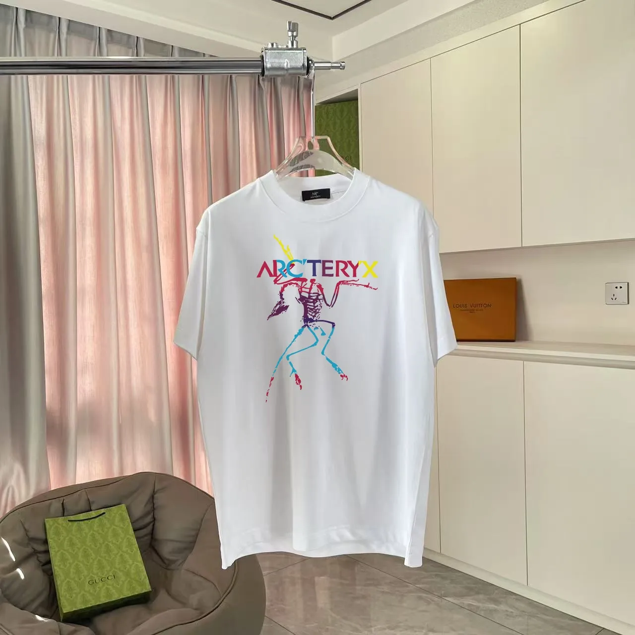 ARC'TERYX* 2025 New Arrival logo t g Same Style Size：S M L XL XXL ：Black White Pink Gray